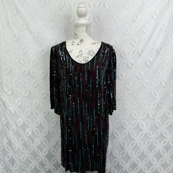 Velvet by Graham and Spencer Elise Sequined Cocktail Dress Size N NWT $415 - Picture 3 of 8